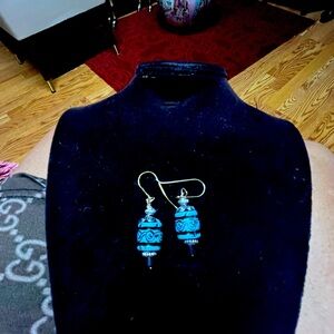 Hand crafted nice torquise like earrings.